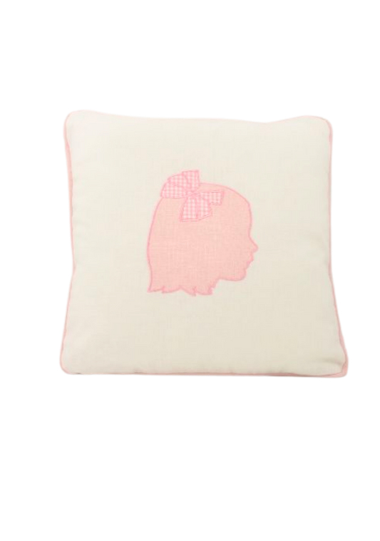 Personalisierter Polster mit Silhouetten-Applikation